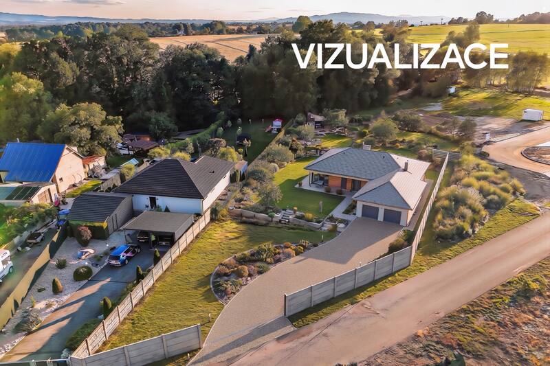 Vizualizace: možná podoba domu na pozemku